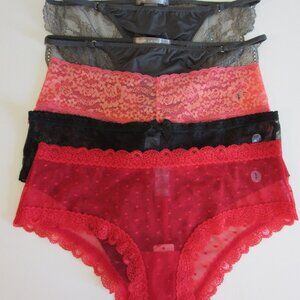 AERIE Lot of 5 Hipster Lace Panties Size S NWT Red/Black/Pink